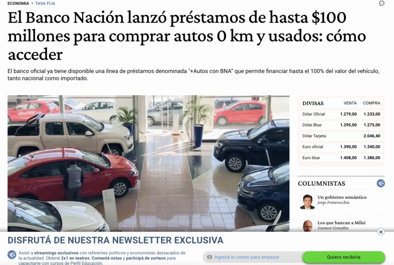 Dónde conseguir créditos UVA para comprar autos usados en Argentina