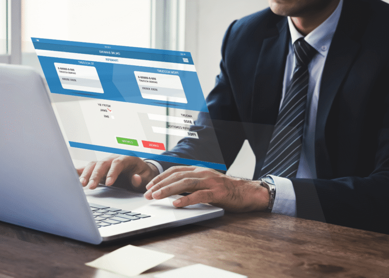 Cómo Hacer Una Transferencia Bancaria A Otro País Desde Argentina 10 persona usando computadora para transferencia bancaria internacional